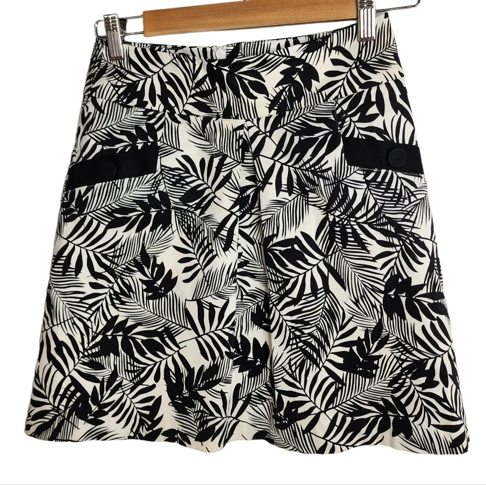 Review short Skirt Black White Floral Pencil size 6 - Picture 5 of 8